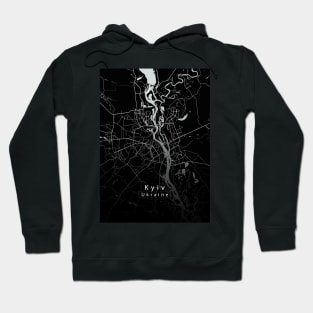 Kyiv Ukraine City Map dark Hoodie